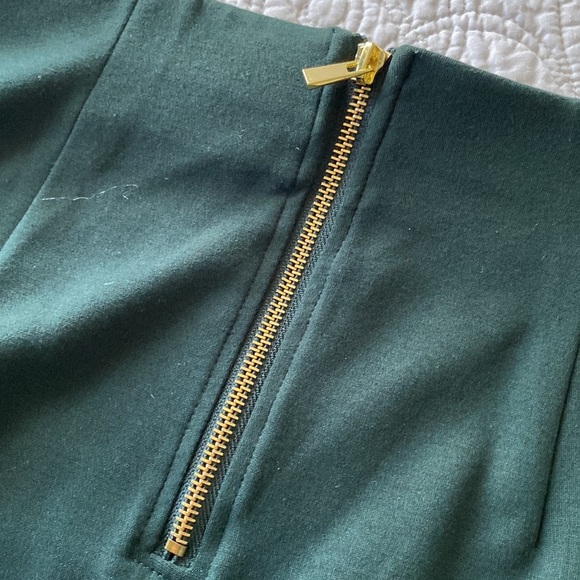 Philosophy Skirt Green Knee Length Stretch Pencil Gold Zipped Closure - Picture 4 of 10